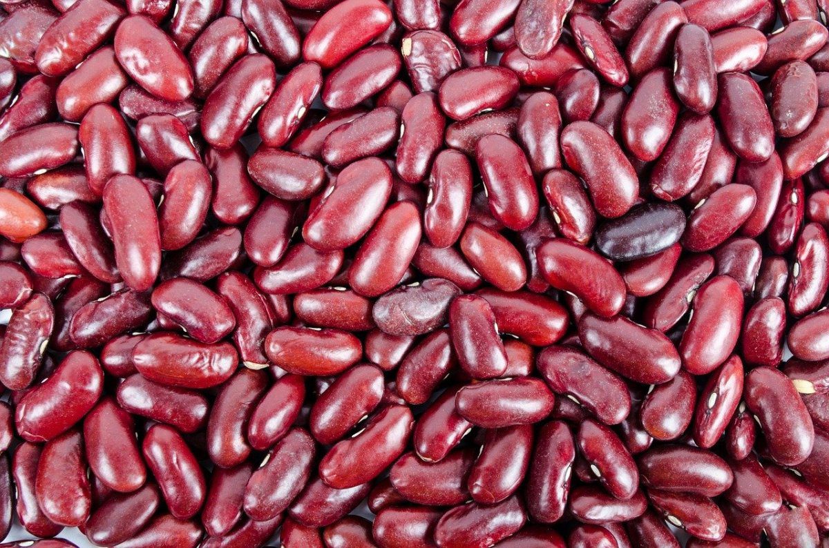 A close up of red beans