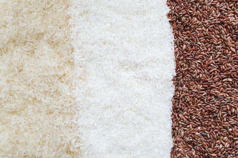 A close up of rice on the ground